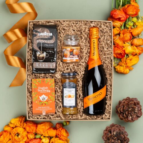 Kosz prezentowy z Prosecco, kawą i herbatą – Amy