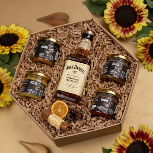 Kosz prezentowy z alkoholem Jack Daniels Honey