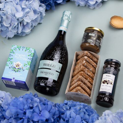 Koszyk prezentowy z alkoholem Brilla Prosecco – Demi Koszyk prezentowy z alkoholem Brilla Prosecco
