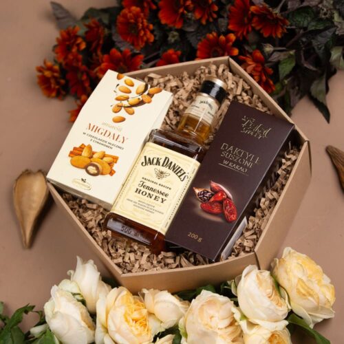 Małe pudełko prezentowe z whisky Jack Daniels – Aria Małe pudełko prezentowe z whisky Jack Daniels