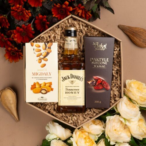 Małe pudełko prezentowe z whisky Jack Daniels – Aria prezent dla dziadka z whisky jack daniels honey