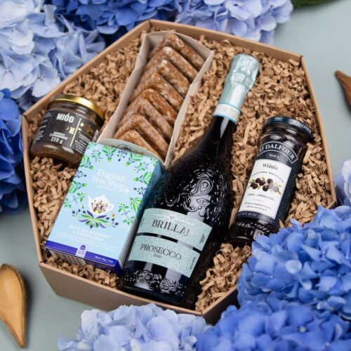 Koszyk prezentowy z alkoholem Brilla Prosecco – Demi kosz prezentowy z prosecco dla kobiety