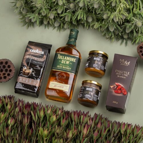 Kosz prezentowy z whisky Tullamore Dew – Josie zestaw tullamore dew whisky na prezent