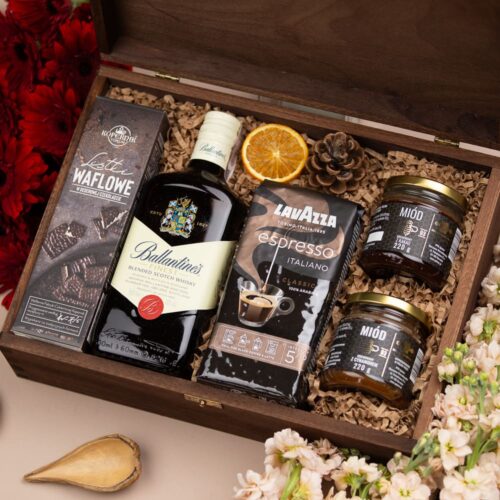 Zestaw prezentowy z whisky Ballantines – Agnes elegancki zestaw prezentowy z whisky