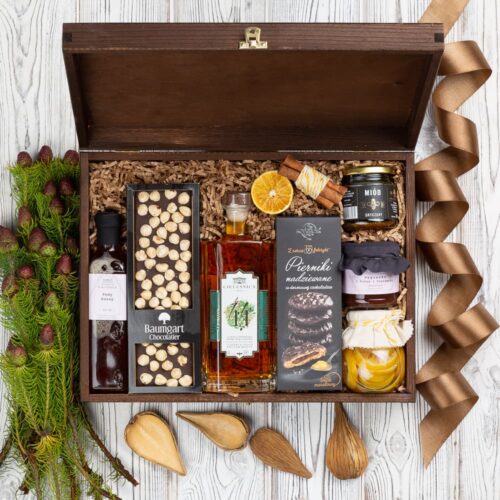 Kosz prezentowy z alkoholem Cieleśnica 44 – Gustawa