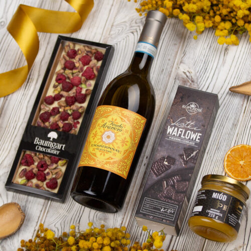 Wino na prezent – Miranda wino białe wytrawne Feudo Arancio Chardonnay na prezent