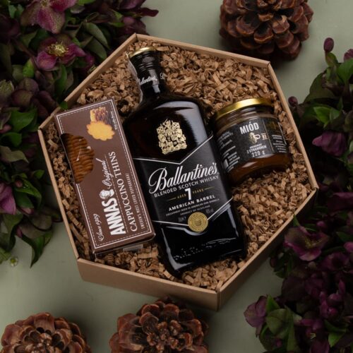 Whisky zestaw prezentowy – Bronka Whisky Ballantines zestaw prezentowy
