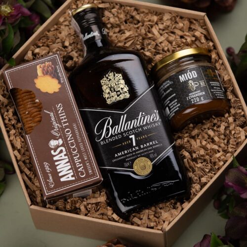 Whisky zestaw prezentowy – Bronka Whisky Ballantines 7 zestaw prezentowy