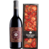 czerwone wino wytrawne Feudo Arancio Nero D’Avola i mleczna czekolada z truskawkami