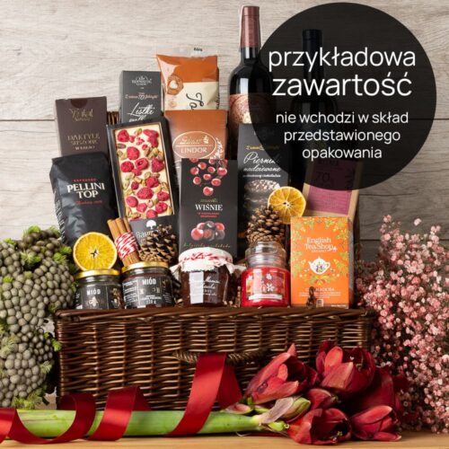 przykładowa zawartość kosz wiklinowy