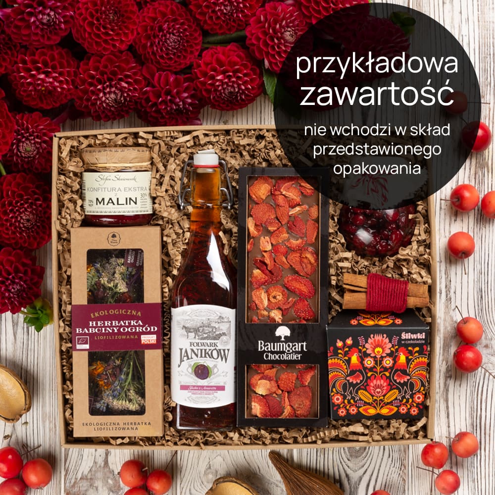 Pudełko na prezent – prostokąt przykładowa zawartość pudełko prezentowe