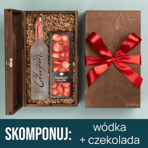 Skrzynka prezentowa z wódką i czekoladą skomponuj wódka czekolada