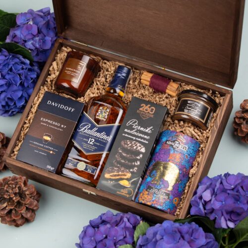 Kosz prezentowy dla mężczyzny z alkoholem – Brooklyn kosz prezentowy z whisky