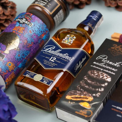 Kosz prezentowy dla mężczyzny z alkoholem – Brooklyn kosz prezentowy z alkoholem ballantines