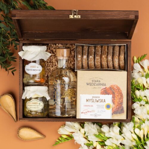 Elegancki box z wódką – Elwira box prezentowy z wódką elwira