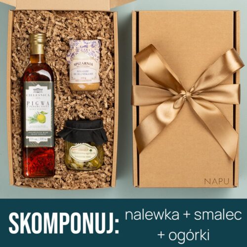 nalewka, smalec i ogórki na prezent