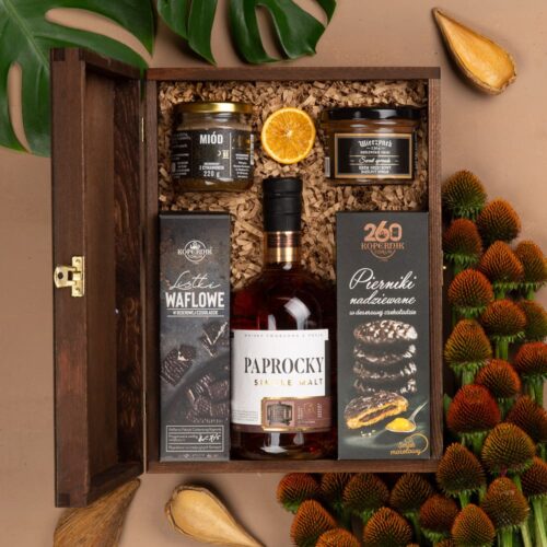 Kosz prezentowy z whisky Single Malt – Sonia zestaw prezentowy z whisky single malt