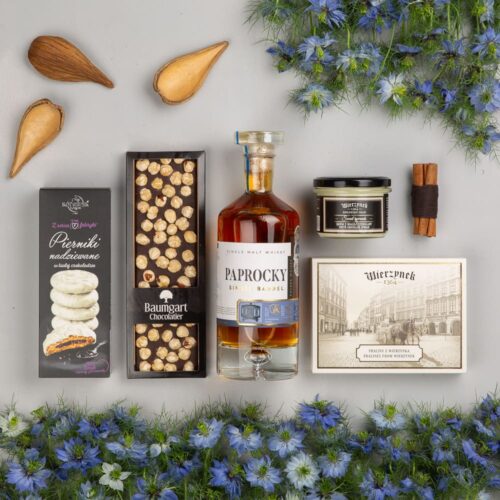 kosz prezentowy z whisky