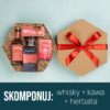 kosz prezentowy z whisky, kawą i herbatą