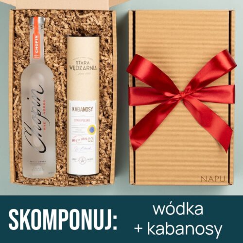 Personalizowany kosz prezentowy z wódką Personalizowany kosz prezentowy z wódką