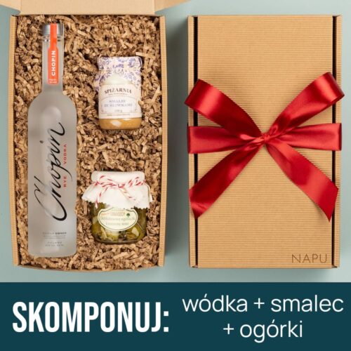 Kosz prezentowy z wódką do wyboru Kosz prezentowy z wódką do wyboru