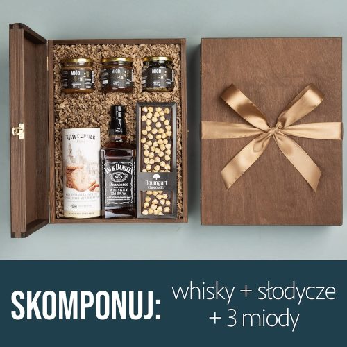Alternative view of Whisky z zestawem miodów na prezent