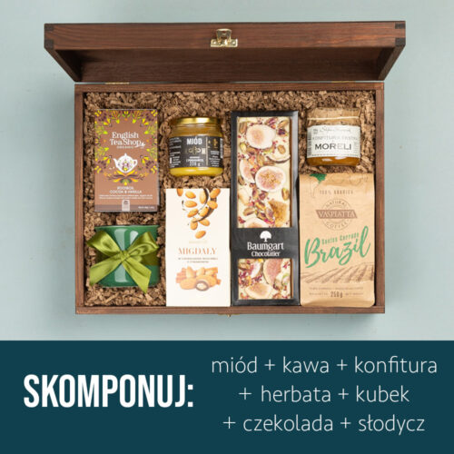 Alternative view of Kosz prezentowy z kubkiem, konfiturą, kawą i słodkościami