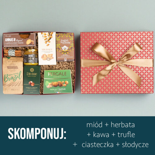 Alternative view of Box prezentowy z kawą, herbatą, miodem i słodyczami