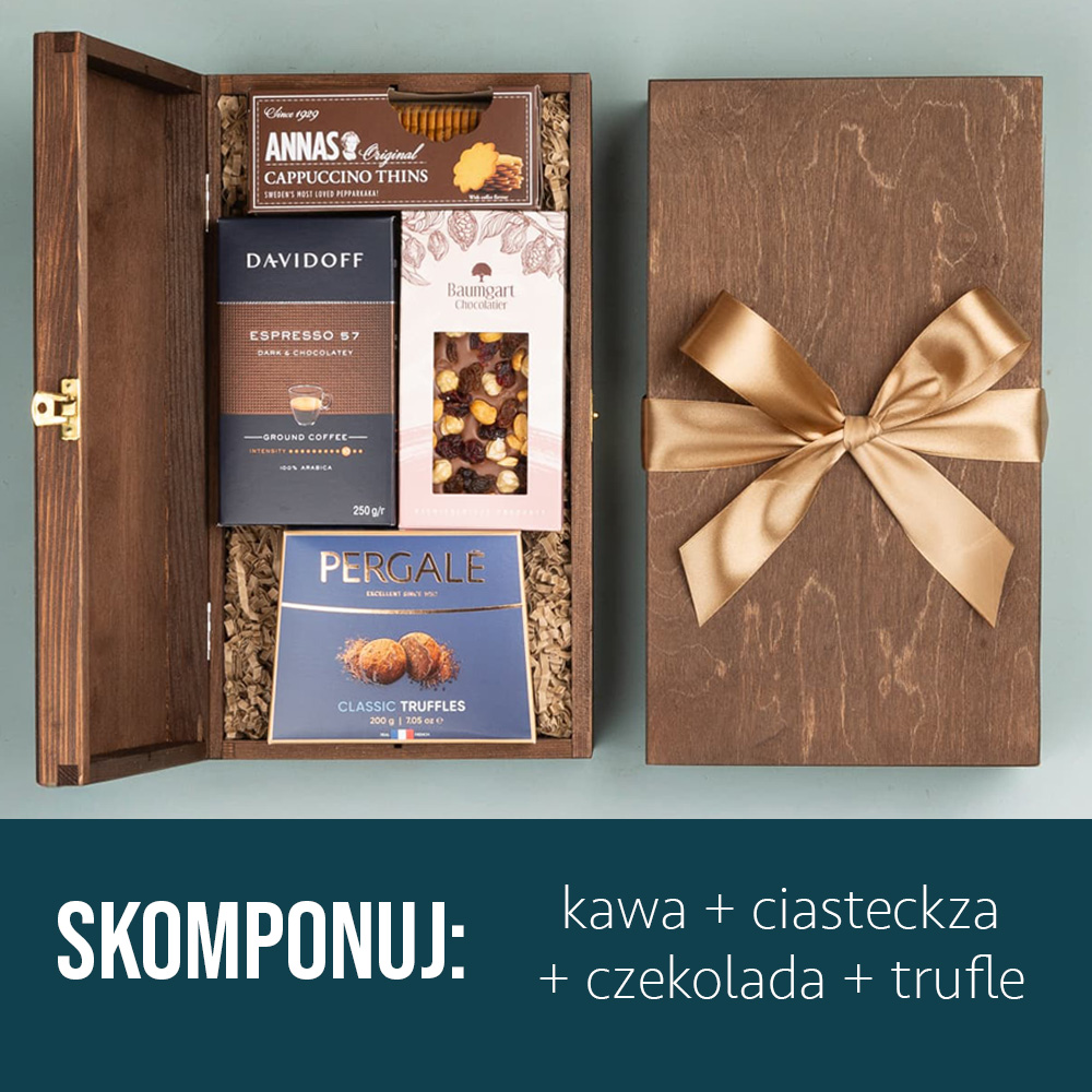 Kosz prezentowy z kawą i słodkościami Kosz prezentowy z kawą i słodkościami - obrazek 2